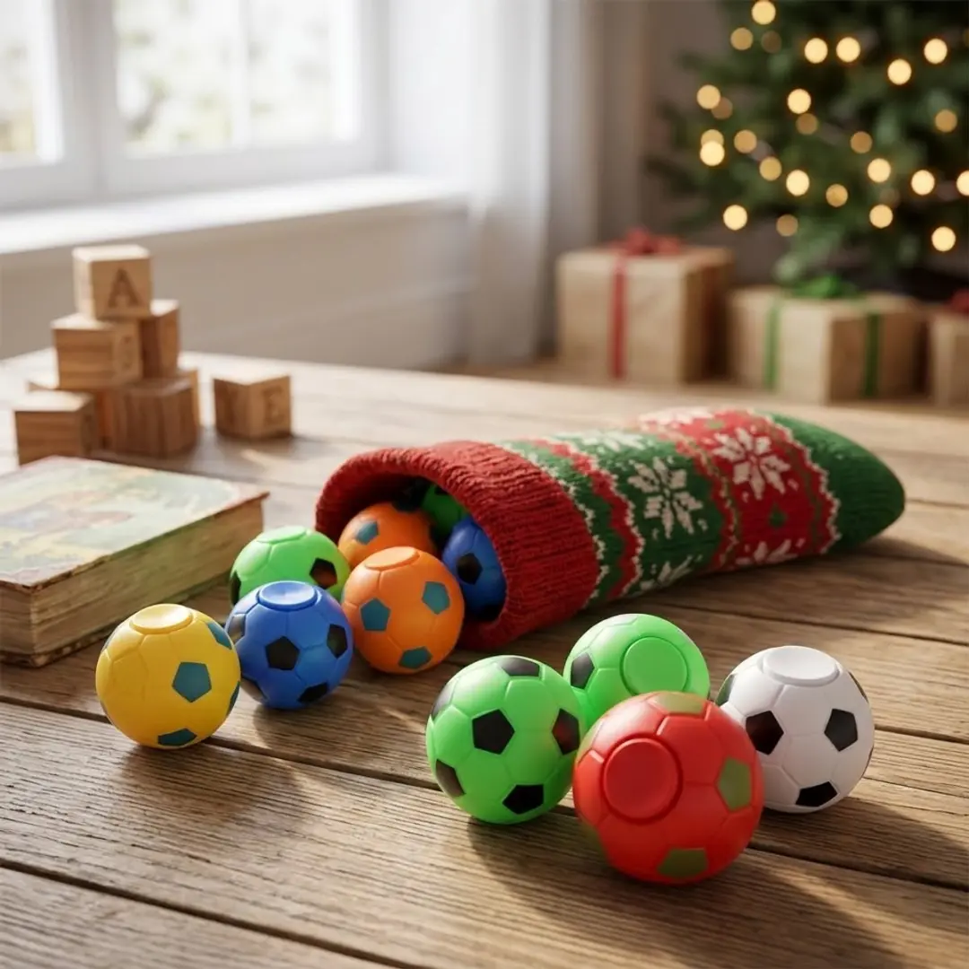NUVEX Mini Voetbal Fidget Spinners - 10 Stuks - Kleurrijk