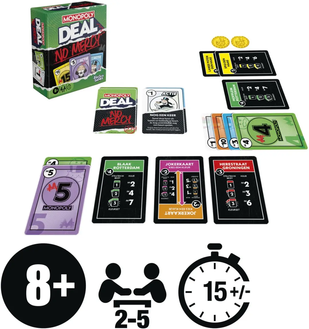 Monopoly Deal No Mercy Kaartspel - Belgische Editie