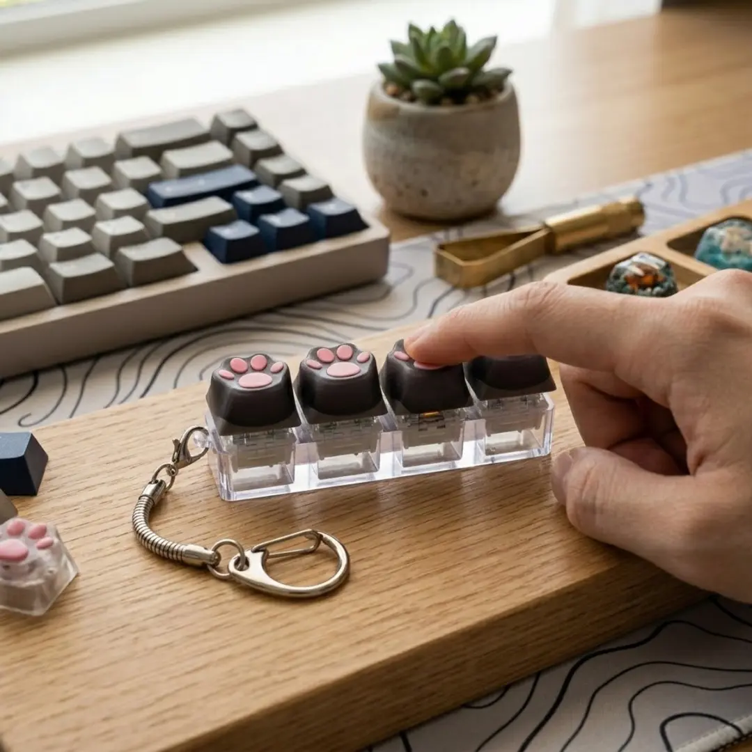 NUVEX Zwart Kattenpoot Fidget Toy - Kliktoetsen