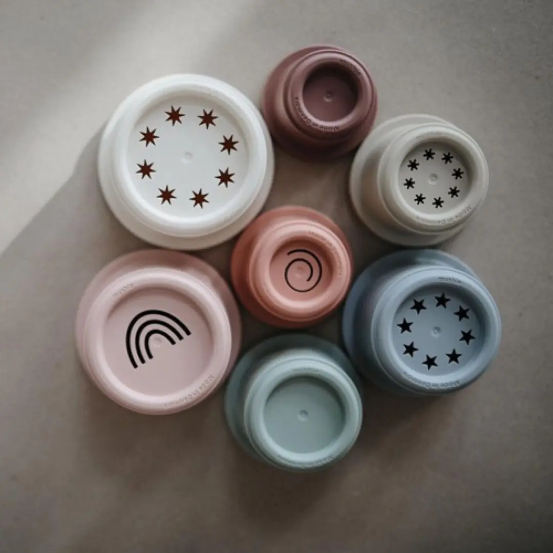 Mushie Stacking Cups Stapeltoren - 8 Stuks - Pastel