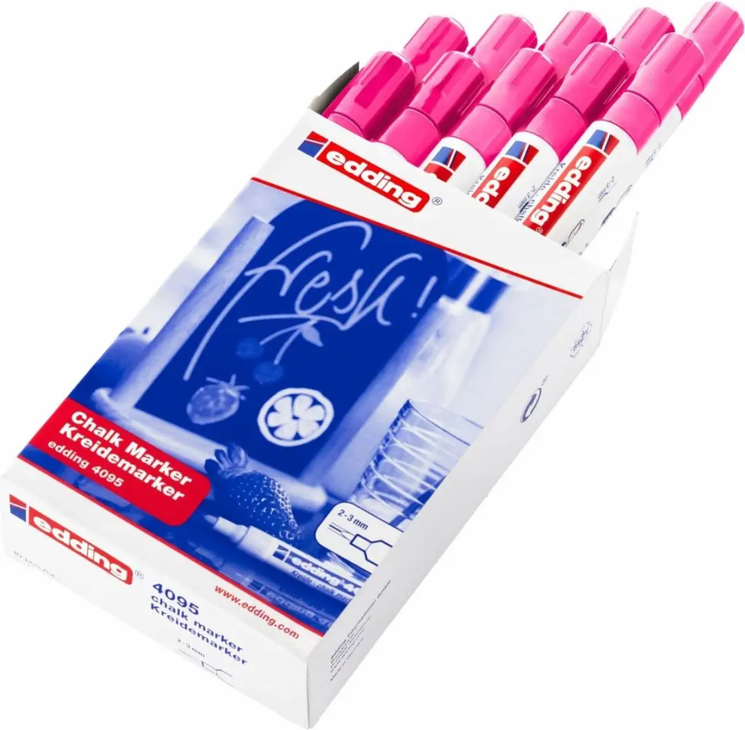 edding 4095 Krijtstift - Roze - 10 Stuks - afbeelding 2 van 4