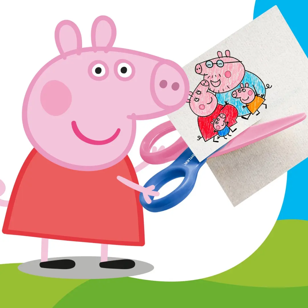 STAEDTLER Peppa Pig Noris Junior Schaar - Rechte knip - Roze/Blauw