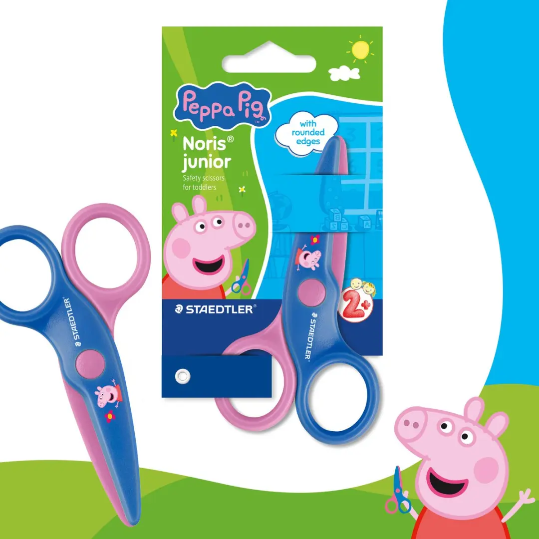 STAEDTLER Peppa Pig Noris Junior Schaar - Rechte knip - Roze/Blauw