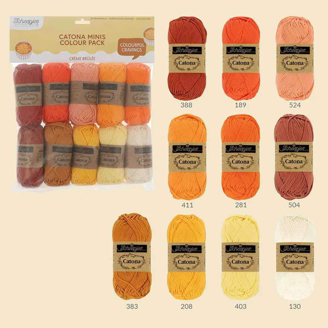 Scheepjes Catona Colour Pack 10x25g - Creme Brulée