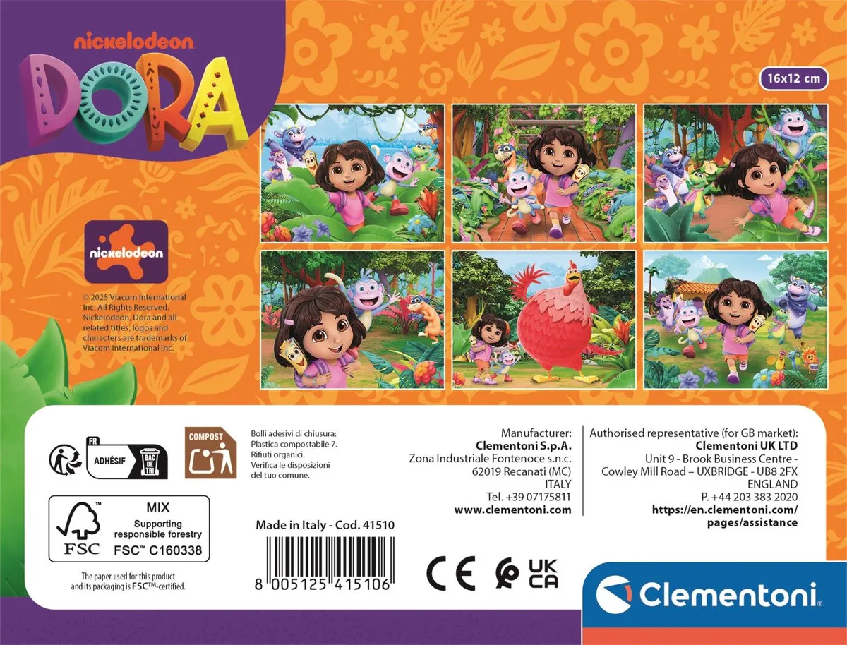 Clementoni Dora The Explorer 12 Blokken Puzzel - Multikleur - afbeelding 6 van 6