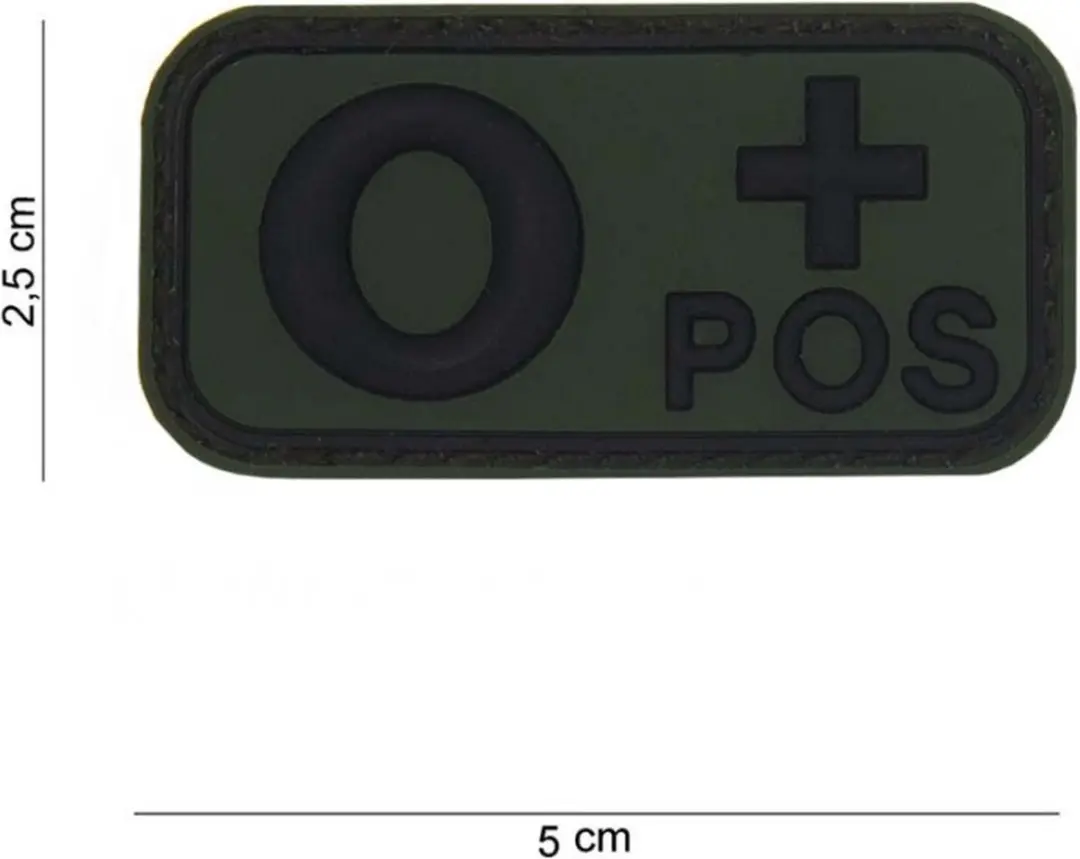 101 inc Embleem 3D PVC Bloedgroep O+ Groen