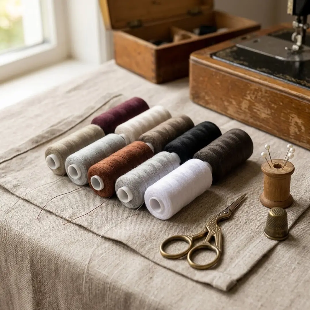NUVEX Naaigaren Set 10 Delig - 10 Kleuren - Beige/Bruin/Wit