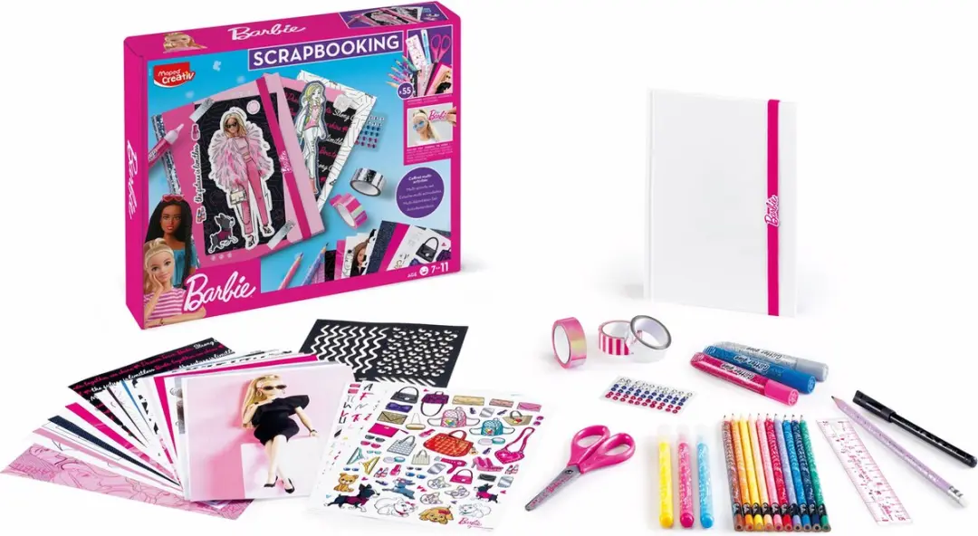 Maped Barbie Scrapbookset - 55 Accessoires - Multi - afbeelding 2 van 4