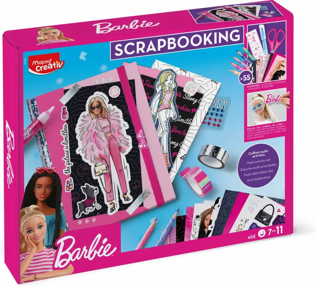 Maped Barbie Scrapbookset - 55 Accessoires - Multi - afbeelding 4 van 4