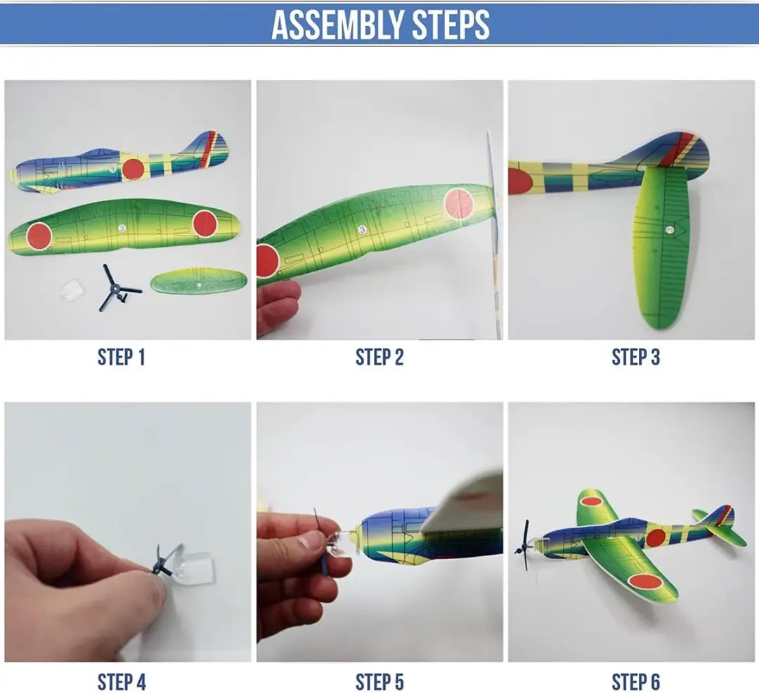 Johntoy Foam Zweefvliegtuigen 48 Stuks - Geel - afbeelding 2 van 6