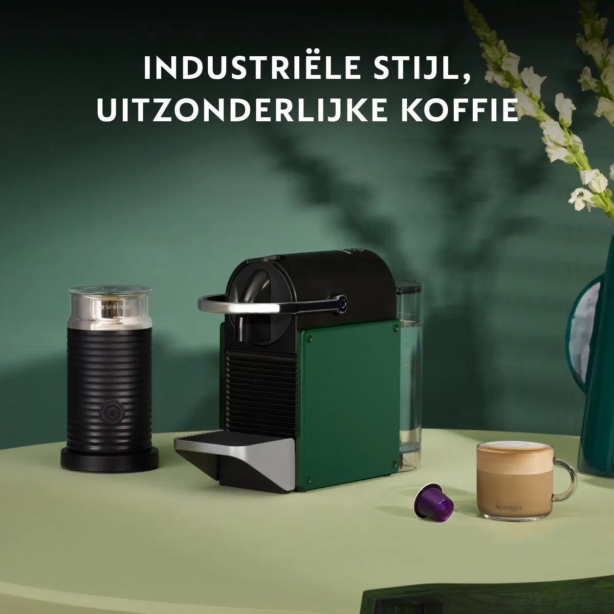 Krups Nespresso Pixie XN3063 - Koffiecupmachine - Donkergroen - Compact - Energiezuinig - Voor Nespresso Cups