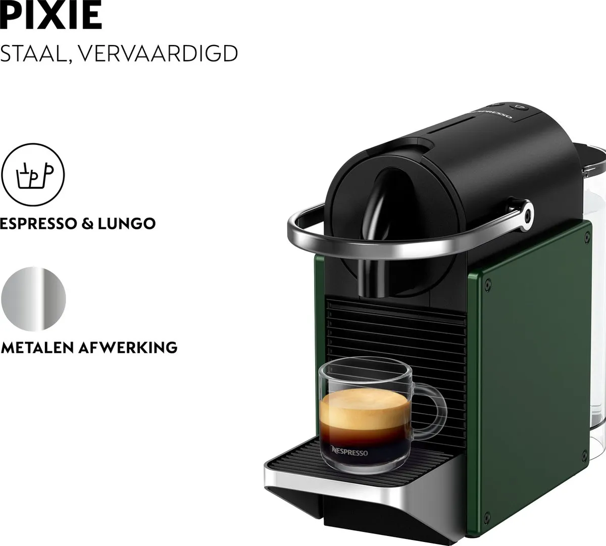 Krups Nespresso Pixie XN3063 Koffiecupmachine - Donkergroen - afbeelding 6 van 6