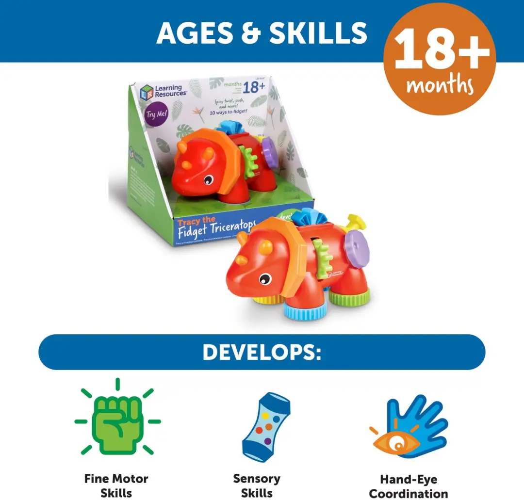 Learning Resources Tracy de Fidget Triceratops Speelgoed - Multikleur