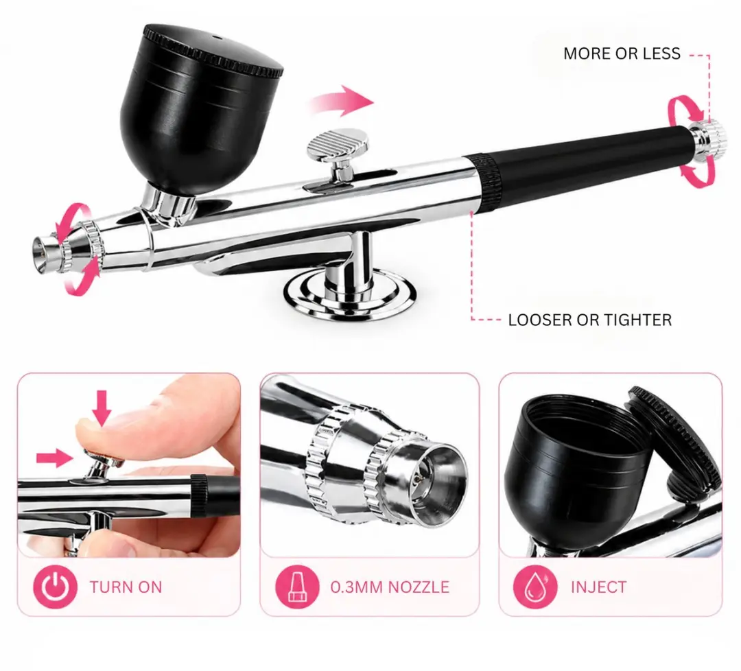 Guardian Beauty Airbrushset met Compressor - Roze