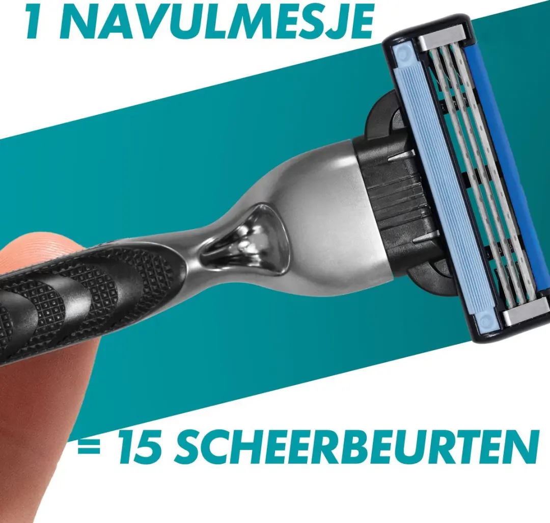 Gillette Mach 3 Scheermesjes 25 Stuks - Zwart