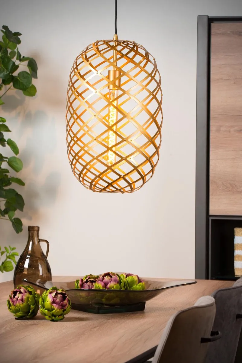 Lucide Wolfram Hanglamp Ø32cm - Mat Goud/Messing