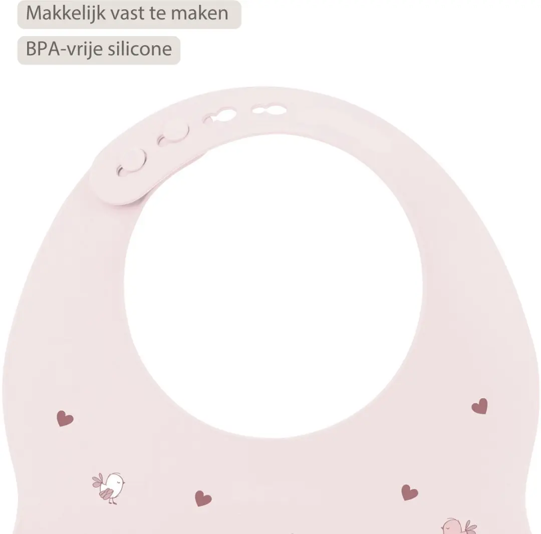 Nattou Mealtime Slabbetje met Opvangbakje 28cm - Roze