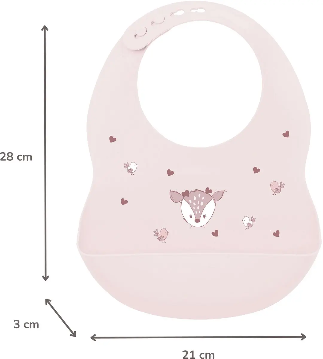 Nattou Mealtime Slabbetje met Opvangbakje 28cm - Roze