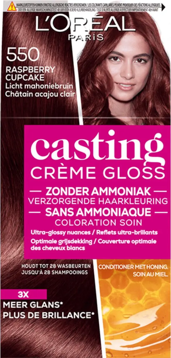 L'Oréal Paris Casting Crème Gloss 550 Licht Mahoniebruin - 2 Stuks