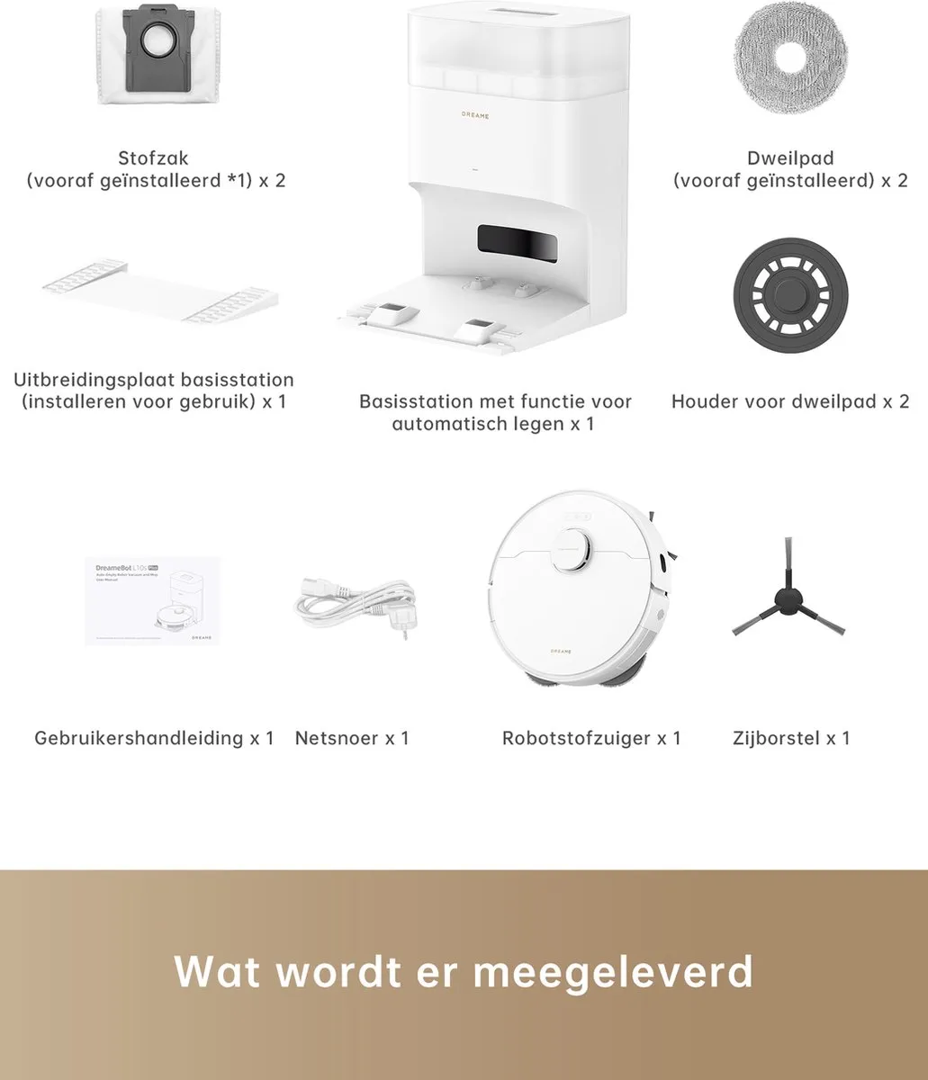 Dreame L10s Plus Robotstofzuiger - 102 Airwatts - Wit