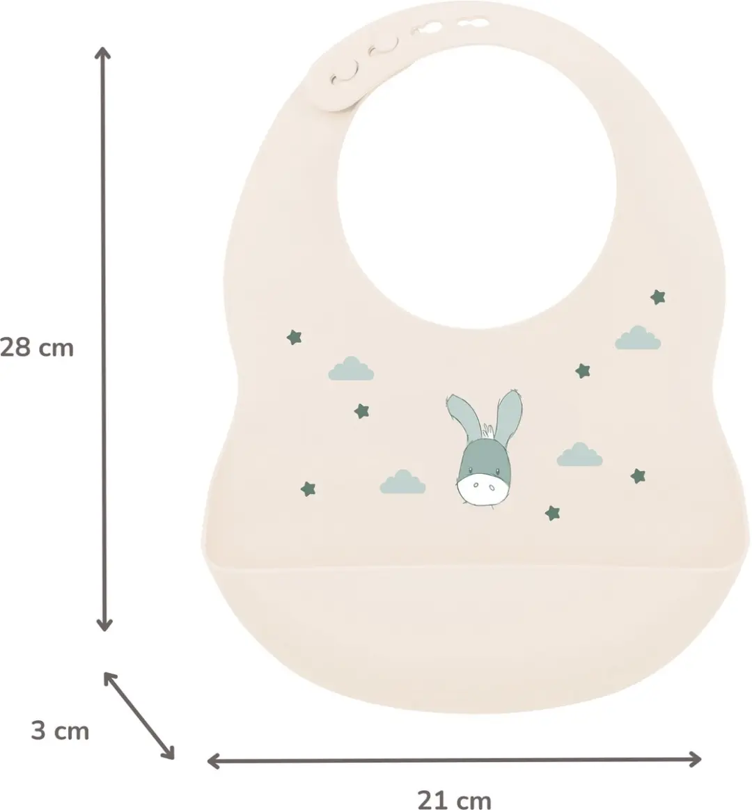 Nattou Mealtime Slabbetje met Opvangbakje 28cm - Zand