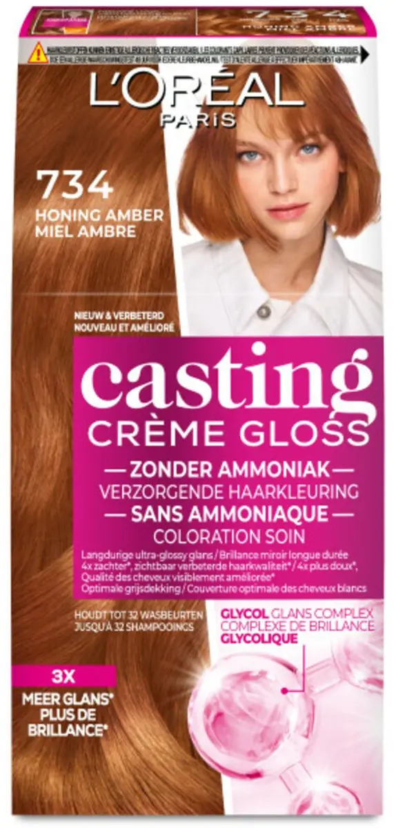 L'Oréal Paris Casting Crème Gloss 734 Goudkoperblond - 3 Stuks