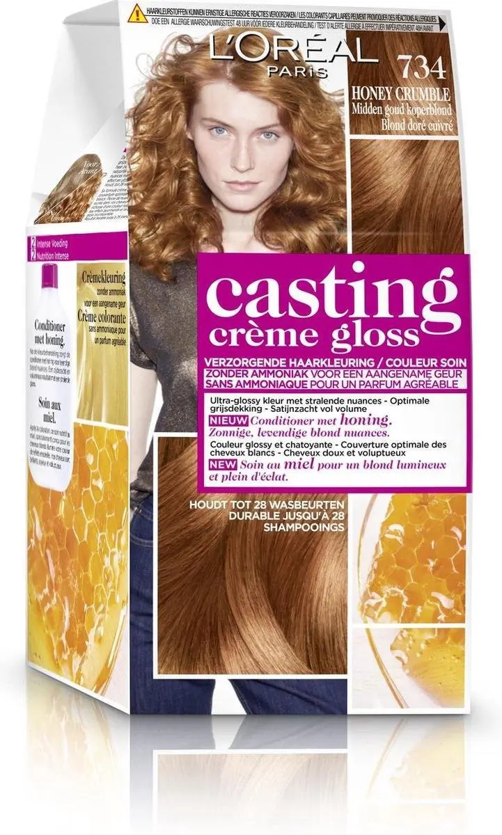 L'Oréal Paris Casting Crème Gloss 734 Goudkoperblond - 3 Stuks