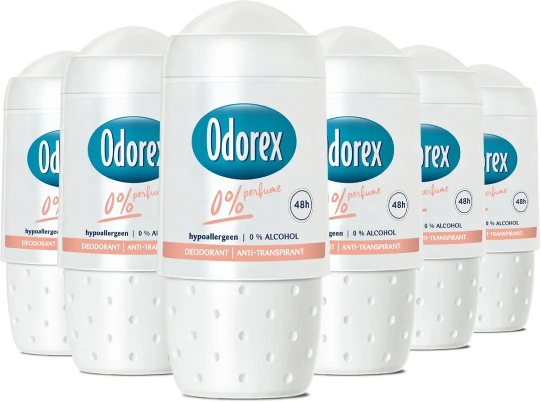 Odorex 0% Parfum Anti-Transpirant Roller - 6x50ml