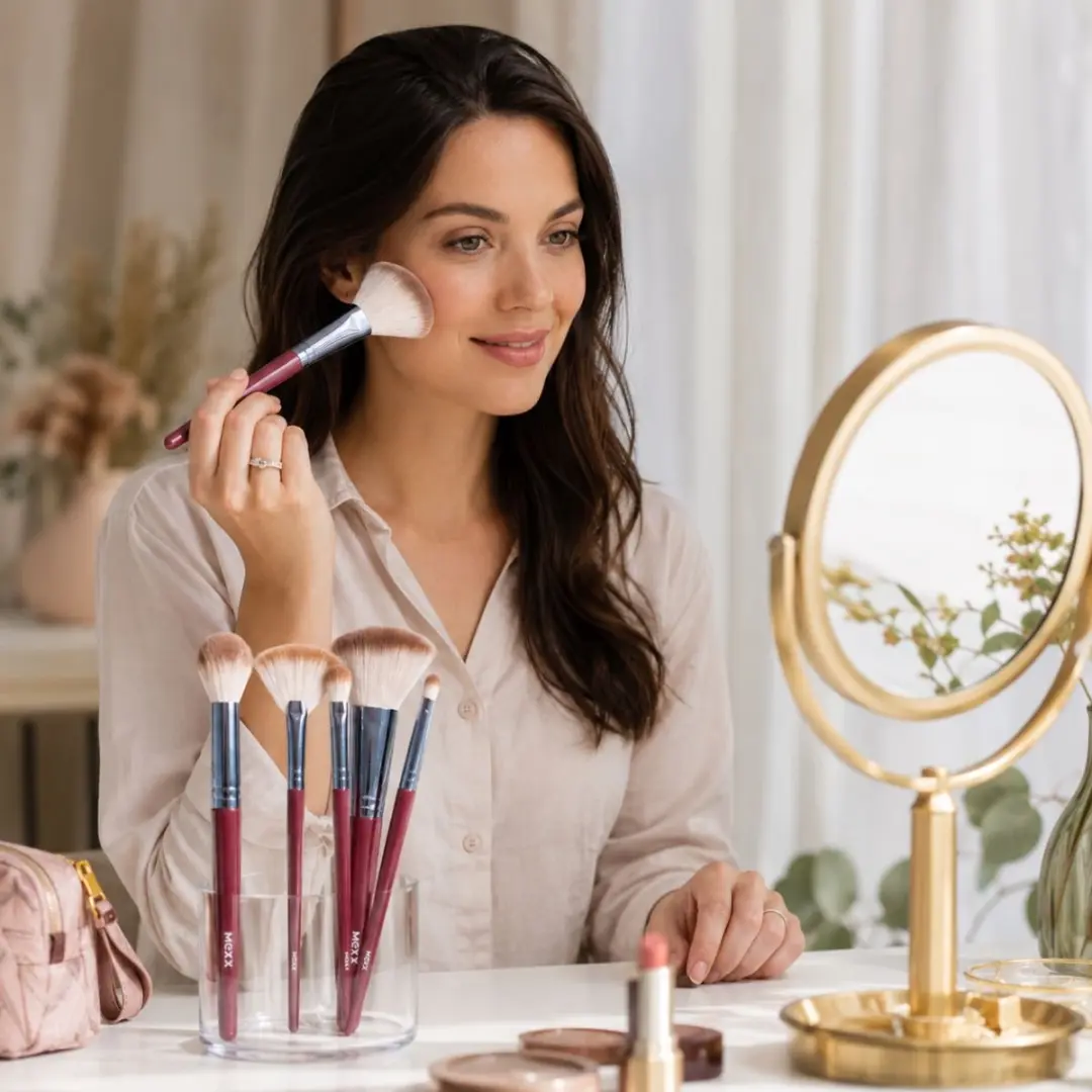 Mexx Make Up Kwasten Set - 5-delig - Bruin