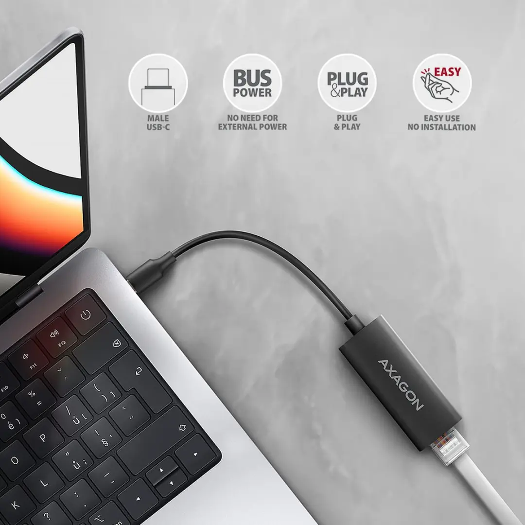 Axagon ADE-ARC Netwerkadapter USB-C 1 Gbit/s - Gigabit-LAN