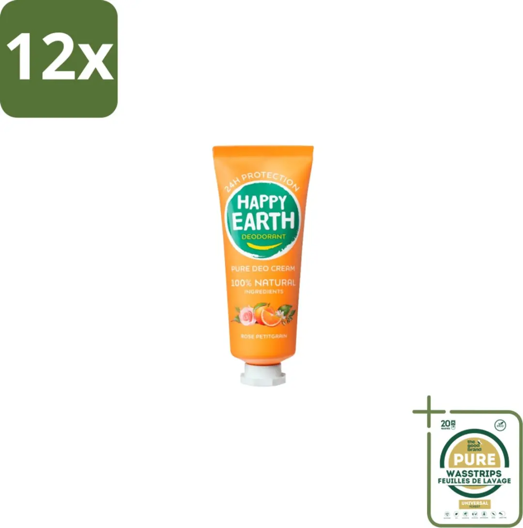 Happy Earth Deodorant Cream Rose Petitgrain 40ml