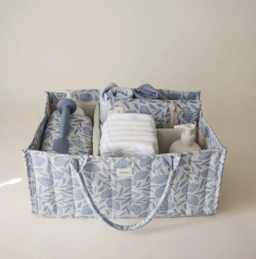 Mushie Luierorganizer - Blauwe Bloemen