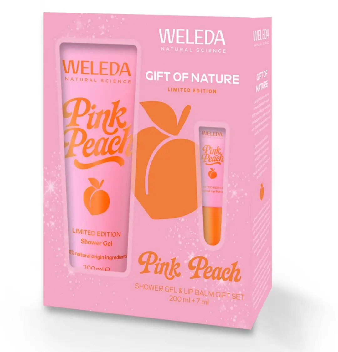 Weleda Pink Peach Cadeauset Douchegel & Lippenbalsem