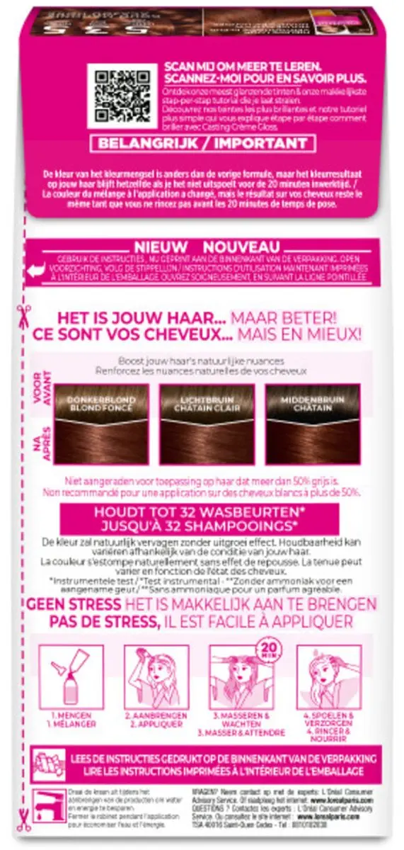 L'Oréal Paris Casting Crème Gloss 535 Licht Goud Mahoniebruin Haarverf