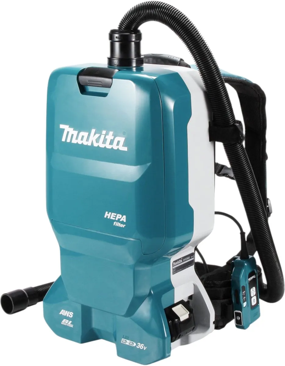 Makita DVC665ZU Accu Rugstofzuiger AWS 85 Airwatts