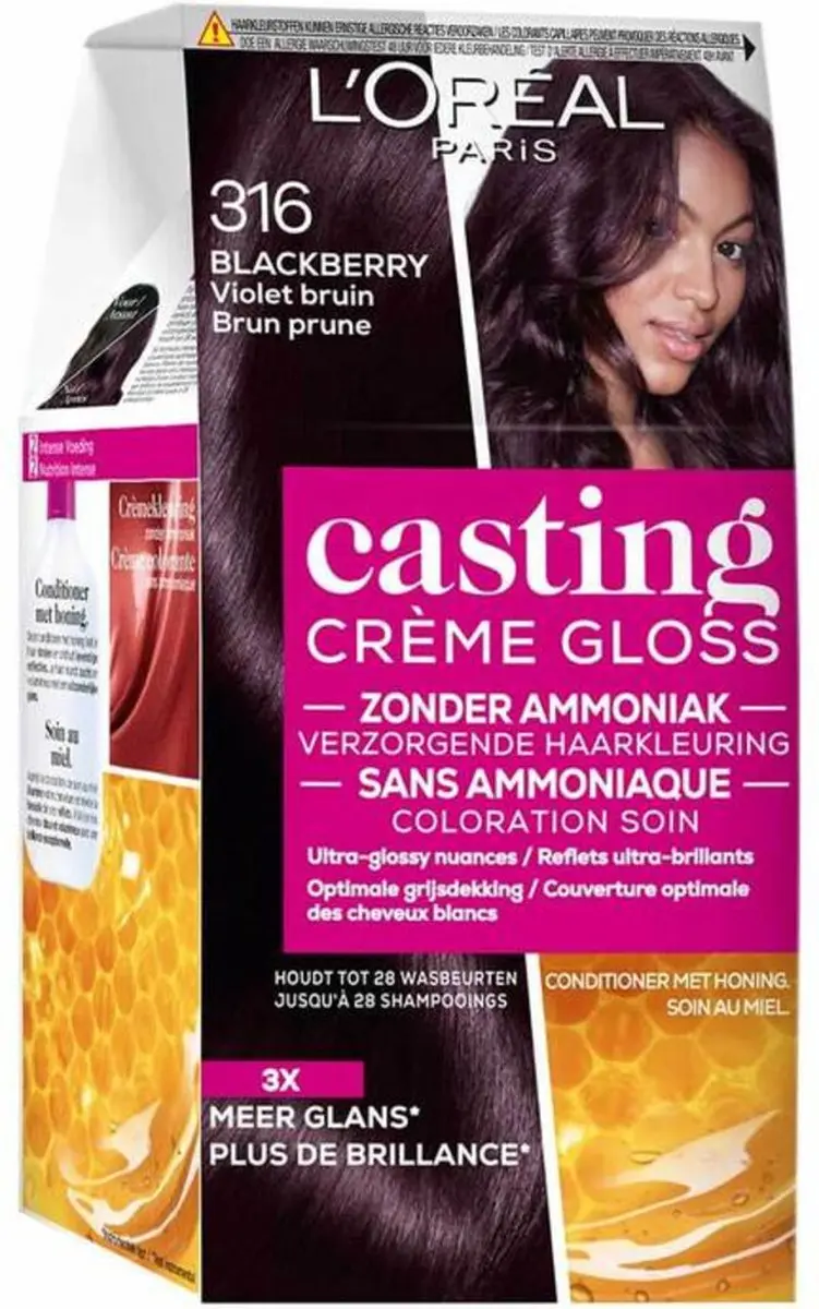 L'Oréal Paris Casting Crème Gloss 316 Violet Bruin Haarverf - 3 Stuks