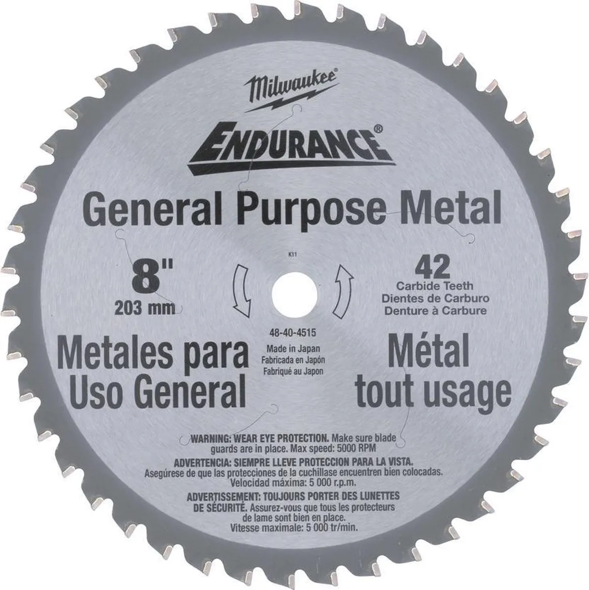 Milwaukee Cirkelzaagblad Metaal 203mm 42T
