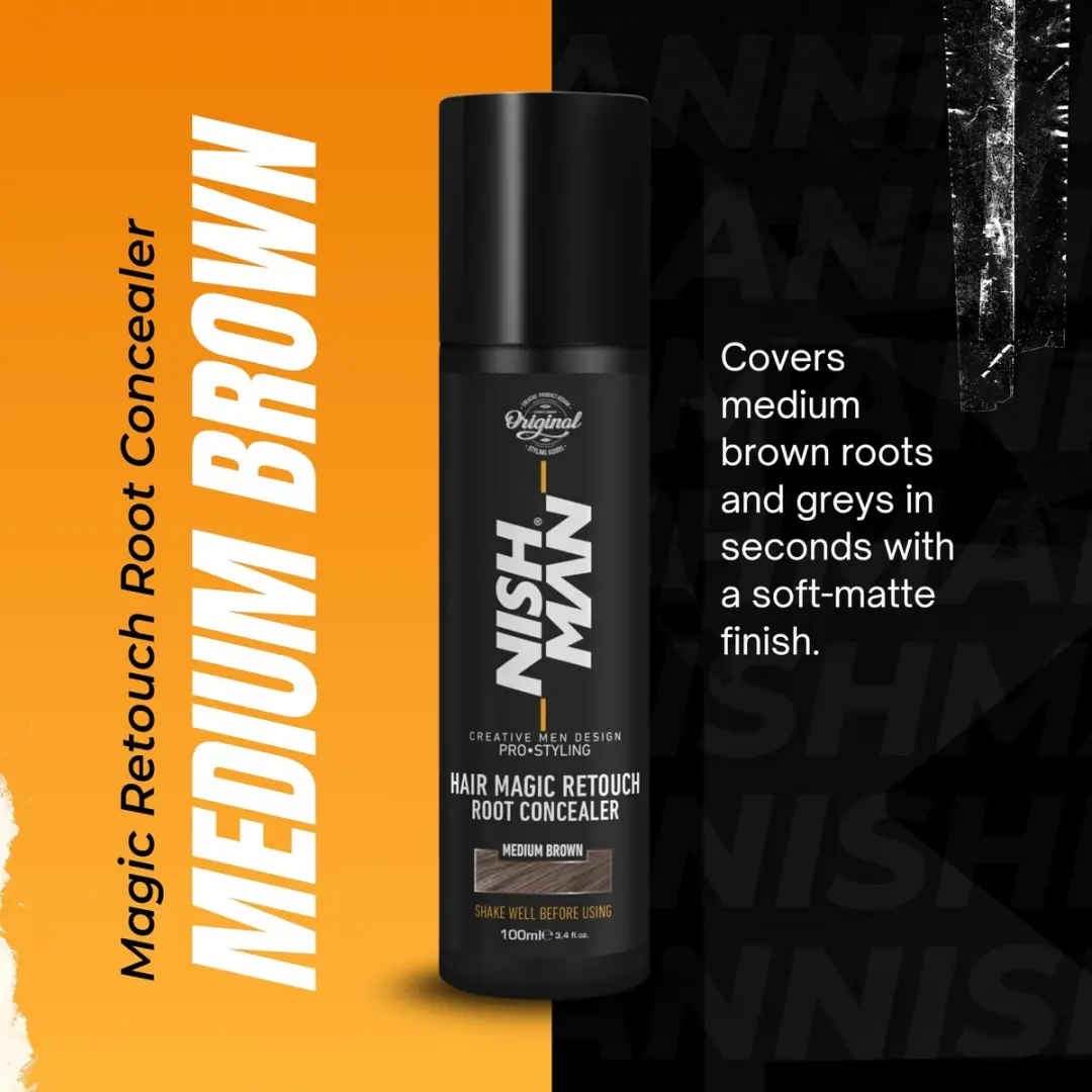 Nishman MagicTouch Up Root Concealer 207ml - Zwart