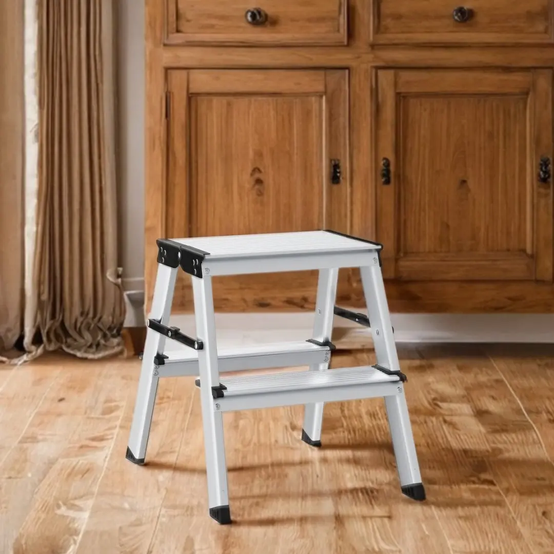 Songmics GLT012E01V1 Aluminium Trapladder - 2 Antisliptreden - 150 kg - afbeelding 6 van 6