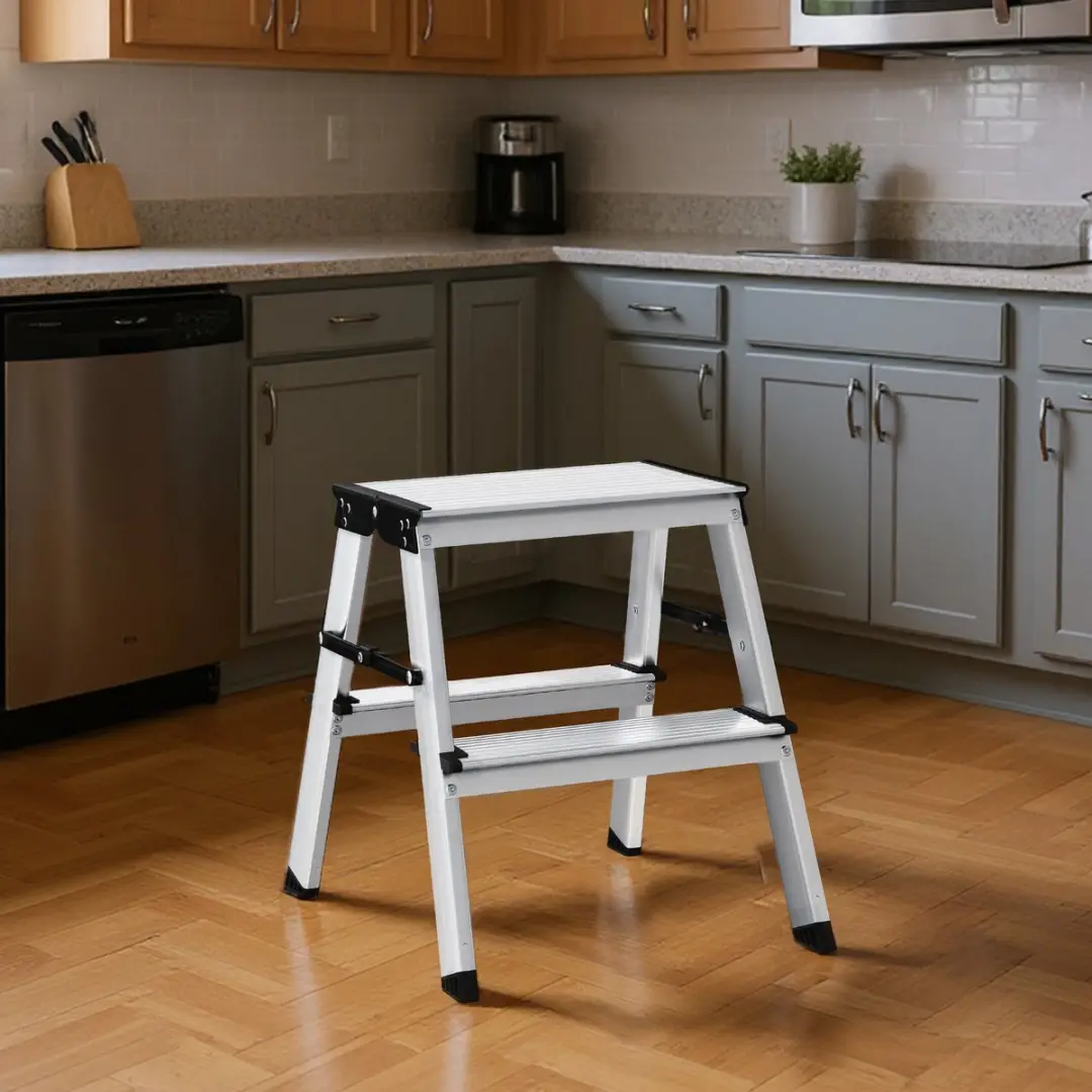 Songmics GLT012E01V1 Aluminium Trapladder - 2 Antisliptreden - 150 kg
