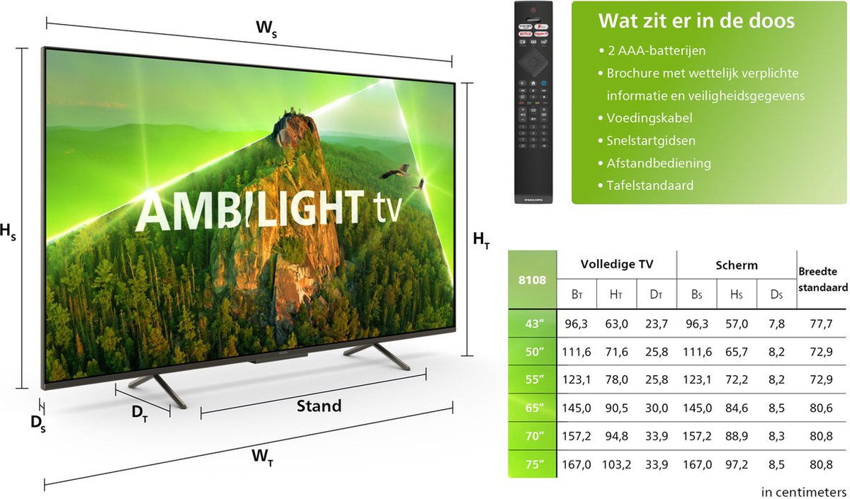 Philips 55PUS8108/12 - 55 inch - 4K LED - 2023