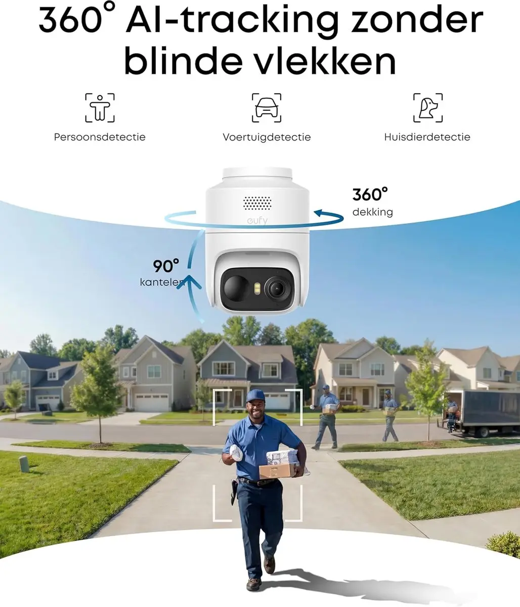 Eufy eufyCam C37 Draadloze Beveiligingscamera 2K - Zonnepaneel - Wit