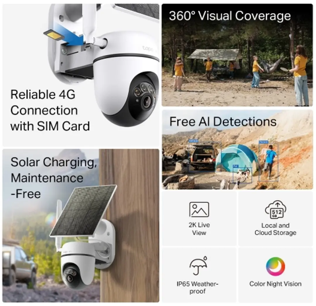 TP-Link Tapo C615G KIT Beveiligingscamera Buiten - 2K AI Tracking - Zonnepaneel - afbeelding 6 van 6