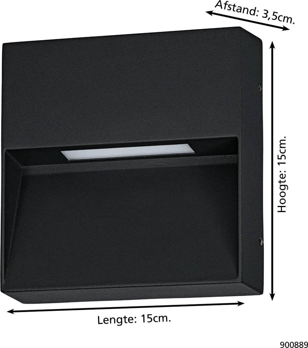 Eglo Maruggio Wandlamp LED 15cm - Zwart - afbeelding 6 van 6