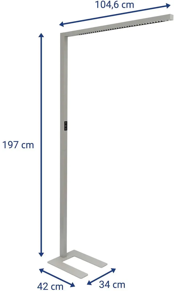 MAUL MAULplinus LED Staande Lamp 197cm - 7x26W - Zilver