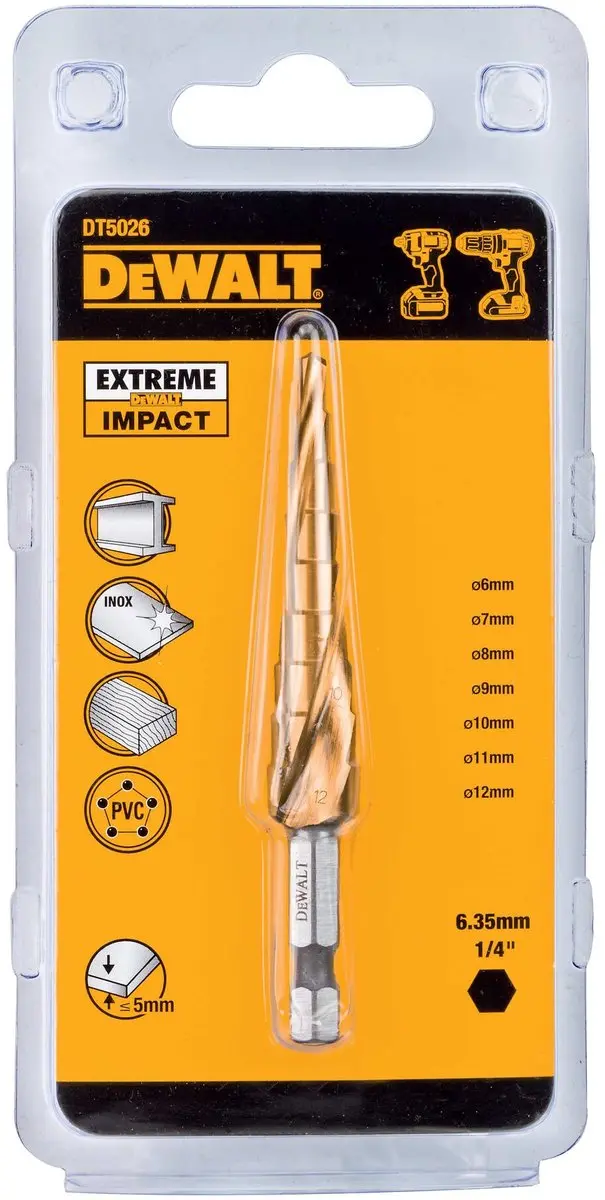 DeWalt DT5026-QZ Trapboor - 4-12mm HSS-G Staal
