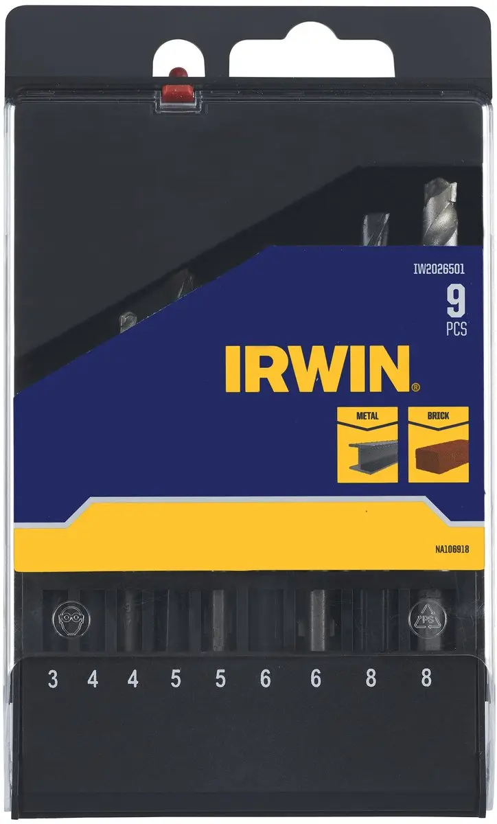 Irwin IW2026501 Borenset 9-delig HSS/Widia - Ø 3-8mm