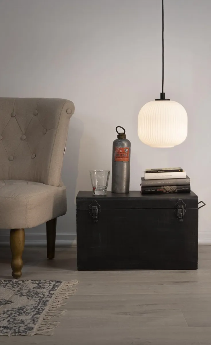 Eglo Mantunalle Hanglamp E27 - 3 Lichthoorns - Ø20cm - Zwart/Wit - afbeelding 6 van 6