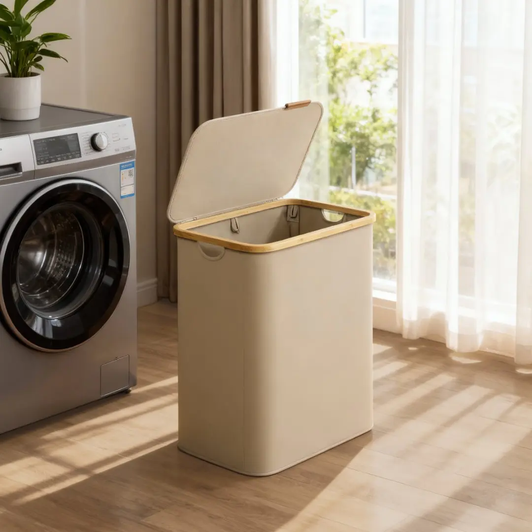 Songmics Wasmand Opvouwbaar 130L - 4 Vakken - Inclusief Waszak