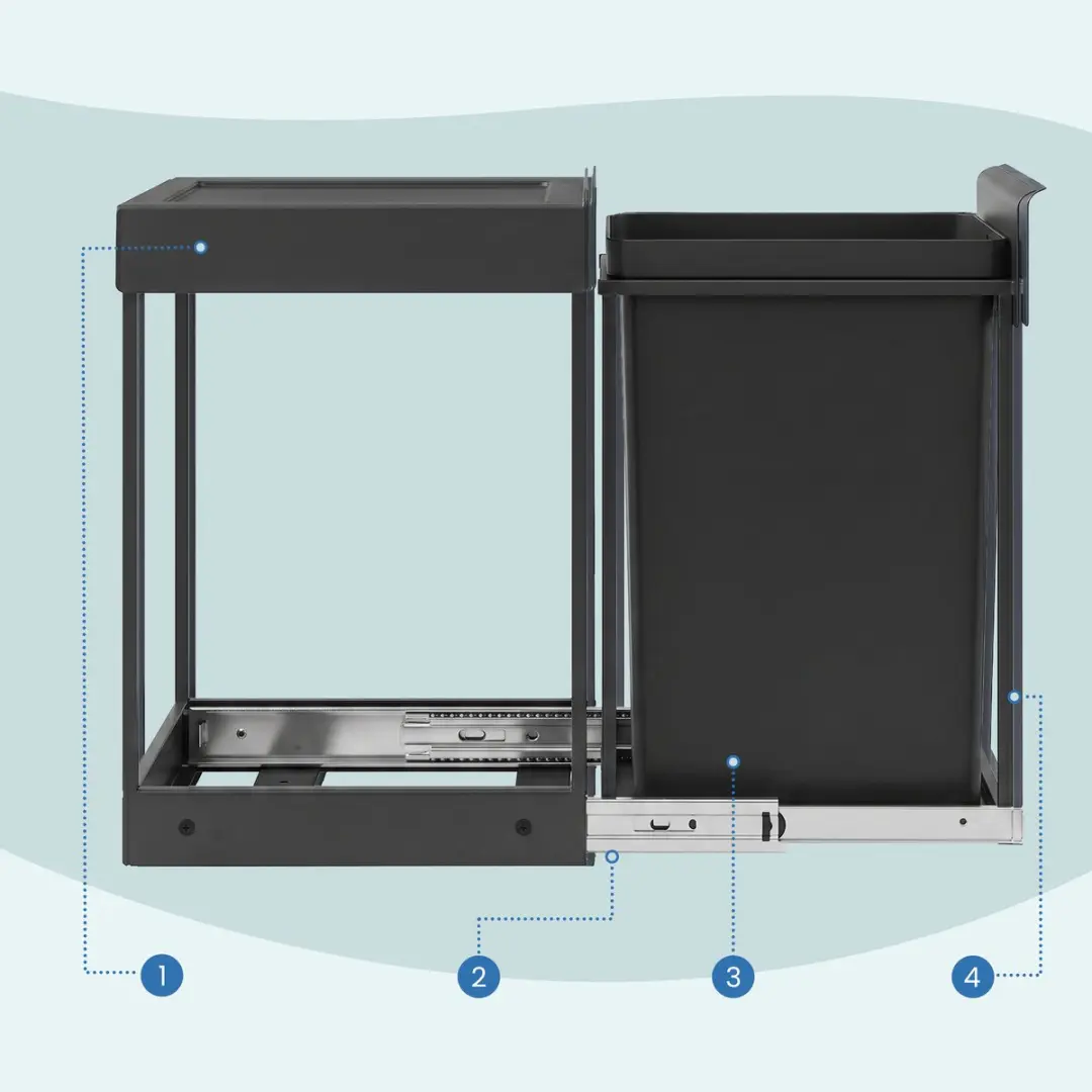 Songmics Inbouwprullenbak 20L - Grijs